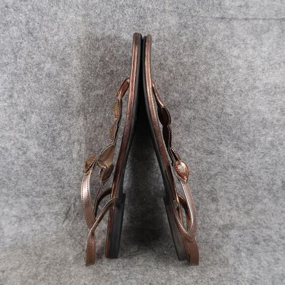 Montego Bay Club Shoes Womens 7.5 Sandals Fashion Flats Thong Ankle Buckle Strap - Picture 8 of 11